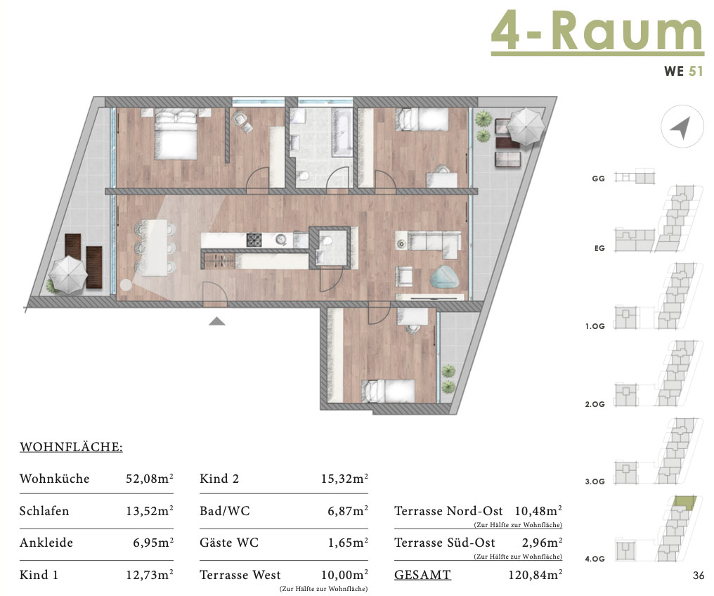 WE 51 - 4-Raum Penthouse in der Cortile Bianco